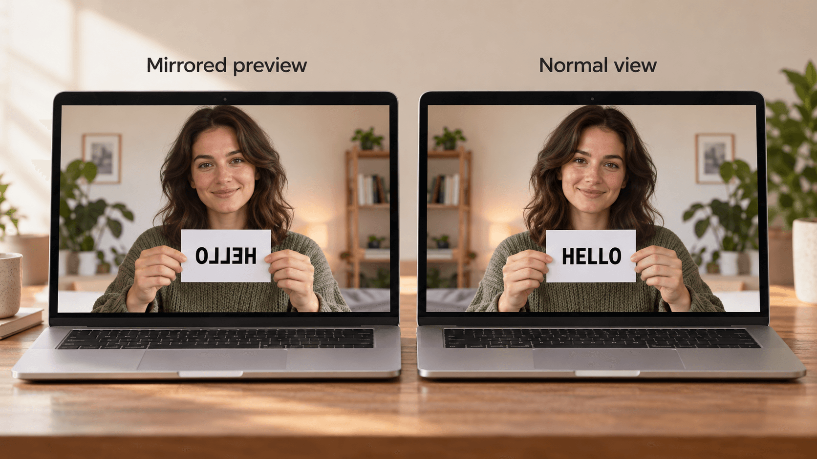Kamera auf dem Mac spiegeln oder drehen